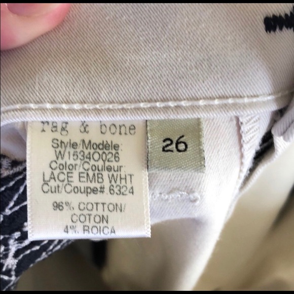 Rag and Bone embroidered lace jeans denim size 26 - Picture 6 of 7